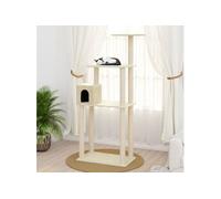 Arbre à chat avec griffoirs en sisal Crème 147 cm