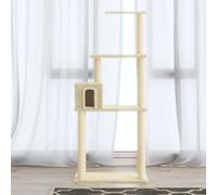 Arbre à Chat avec Griffoirs en Sisal Crème 147 cm Grattoir Animaux vidaXL
