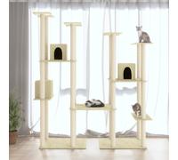Arbre à Chat avec Griffoirs en Sisal Crème 174 cm Griffoir Animaux vidaXL