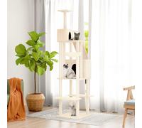 Arbre à Chat avec Griffoirs en Sisal Crème 201 cm Arbre à Grimper vidaXL