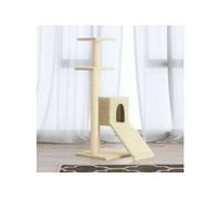 Arbre à chat avec griffoirs en sisal Crème 92 cm