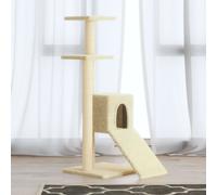 vidaXL Arbre à chat avec griffoirs en sisal Crème 92 cm Beige G