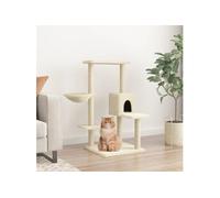 vidaXL Arbre à chat avec griffoirs en sisal Crème 95 cm 172073 Beige G