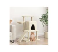 Arbre à chat avec griffoirs en sisal Crème 96,5 cm 172076