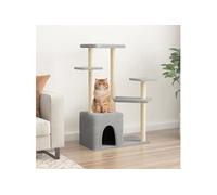 Vidaxl Arbre À Chat Avec Griffoirs En Sisal Gris Clair 107,5 Cm Gris