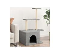 Arbre à chat avec griffoirs en sisal gris clair 110 cm 172104