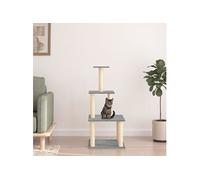 Arbre à chat avec griffoirs en sisal gris clair 111 cm 171733