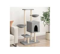 Arbre à chat avec griffoirs en sisal gris clair 117 cm 172119