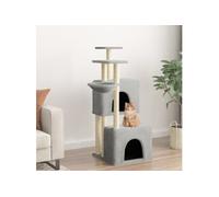 Arbre à chat avec griffoirs en sisal gris clair 122 cm 172053
