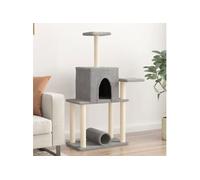 Arbre à chat avec griffoirs en sisal gris clair 122 cm 172089