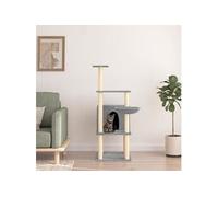 vidaXL Arbre à chat 171727 avec griffoirs en sisal gris clair 132 cm
