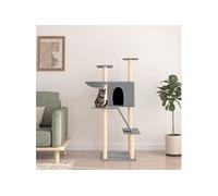 Arbre à chat avec griffoirs en sisal gris clair 143 cm 171730