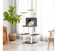 Arbre à Chat avec Griffoirs en Sisal Gris Clair 144,5 cm Tour de Jeu vidaXL