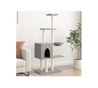 Arbre à chat avec griffoirs en sisal Gris clair 145 cm 172095