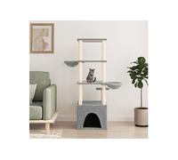Vidaxl Arbre À Chat Avec Griffoirs En Sisal Gris Clair 147 Cm Gris