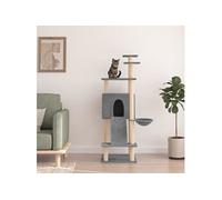 Arbre à chat avec griffoirs en sisal Gris clair 153 cm 171751