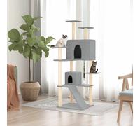 Arbre à Chat avec Griffoirs en Sisal Gris Clair 153 cm Arbre à Grimper vidaXL