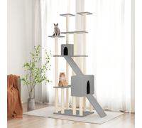 Arbre à Chat avec Griffoirs en Sisal Gris Clair 190 cm Arbre à Grimper vidaXL