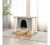 171658 Arbre à chat avec griffoirs en sisal Gris clair 50 cm