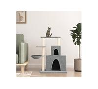 Arbre à chat avec griffoirs en sisal Gris clair 83 cm 171766