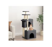 vidaXL Arbre à chat avec griffoirs en sisal 122 cm Gris foncé 172054