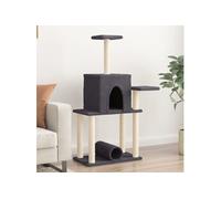 Arbre à chat avec griffoirs en sisal gris foncé 122 cm
