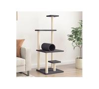 vidaXL Arbre à chat avec griffoirs en sisal gris foncé 136 cm 172093