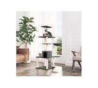 Arbre à chat avec griffoirs en sisal Gris foncé 142 cm