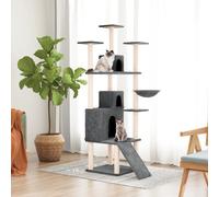 Arbre à Chat avec Griffoirs en Sisal Gris Foncé 175 cm Arbre à Grimper vidaXL