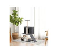 Arbre à chat avec griffoirs en sisal Gris foncé 82 cm 171662