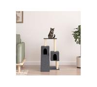 Arbre à chat avec griffoirs en sisal Gris foncé 82 cm 171779