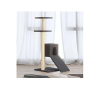 Arbre à chat avec griffoirs en sisal Gris foncé 92 cm