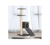 Arbre à chat avec griffoirs en sisal Gris foncé 92 cm