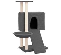 Arbre À Chat Avec Griffoirs En Sisal Gris Foncé 96 Cm