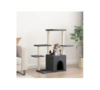 vidaXL Arbre à chat avec griffoirs en sisal gris Foncé 97,5 cm