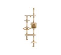 Arbre à chat avec griffoirs en sisal Montage mural 194 cm Beige