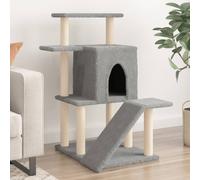 Arbre à Chat avec Griffoirs en Sisal Tour de Jeux Poteaux Gris Foncé vidaXL