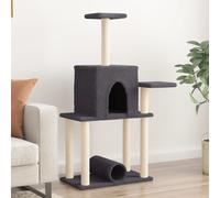 Arbre à chat avec griffoirs en sisal gris foncé 122 cm