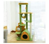 Arbre à Chat avec Lit Semi-fermé pour Chat Grande Capacité de Charge Poteau à Griffer en Chanvre Tunnel Passage Arbres à Chat à Plusieurs Niveaux Plate-Forme Élargie Tour D'observation