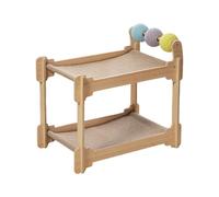 Arbre à chat avec poteau en sisal et cadre en bois pour chats d'intérieur - Confortable - Protection de meubles de divertissement - Lit double couche