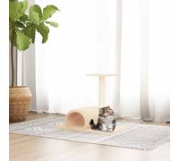 Arbre à Chat avec Tunnel Crème 60x34,5x50cm Arbre à Grimper Tour de Jeu vidaXL