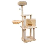 Arbre à chat beige - Cadre d'escalade à plusieurs niveaux et griffoir, jouet durable avec griffe pour chats actifs, meuble idéal pour jouer et se détendre