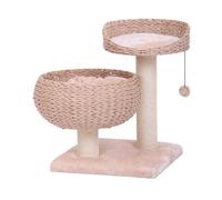 Arbre à chat Casca beige - NOBBY - 45 x 45 x 59cm - Peluche et coussin doux