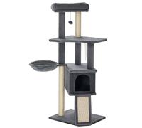 Arbre à Chat Centre d'activités Multifonctions 48 x 40 x 127 cm Repos et griffoir Contemporain Design en sisal Gris 21_0007677