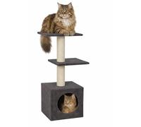 Arbre à Chat - Charmaine Gris - 99 cm - Peluche Douce 200 g/m² - Poteaux en Jute Ø 8 cm - Plateformes rembourrées - Abri Confortable - Flamingo