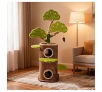 Arbre à Chat Charmant à Plusieurs Niveaux avec Cachette et Plate-Forme D'observation Arbres à Chat en Bois Poteaux à Griffer en Chanvre Coussins en Peluche Jouets Suspendus Plateformes Renforcées