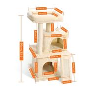 Arbre à chat, construction robuste en bois, plusieurs niveaux ,90 cm, L