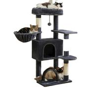 arbre à chat de 120cm avec hamac, brosse d'auto-soin, arbre à chat à 5 niveaux, XL
