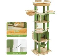 Arbre à chat de luxe, très grande surface de repos supérieure, deux compartiments pour chats, AMT0304GN, XL