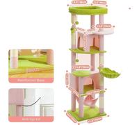 Arbre à chat de luxe, très grande surface de repos supérieure, deux compartiments pour chats, AMT0304PK, XL